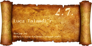 Lucz Talamér névjegykártya
