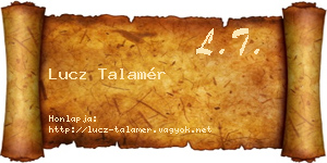 Lucz Talamér névjegykártya